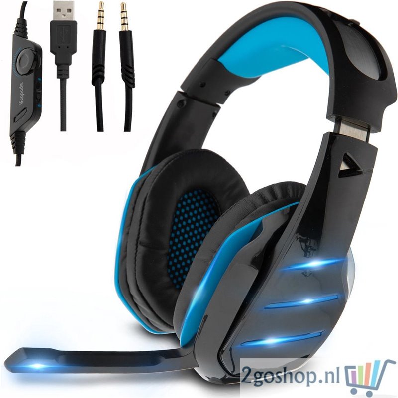 LifeGoods Gaming Headset met Microfoon - Blauw/Zwart