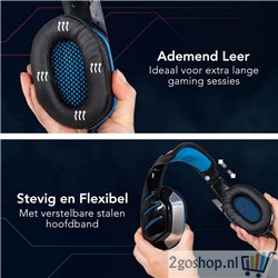 LifeGoods Gaming Headset met Microfoon - Blauw/Zwart