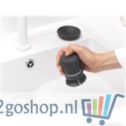 Brabantia Sink Side Afwasborstel - met Zeepdispenser- Dark Grey