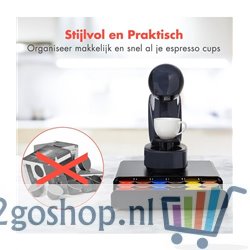 KitchenBrothers Capsulehouder - met Lade - Dolce Gusto - 36 Capsules - RVS - Zwart