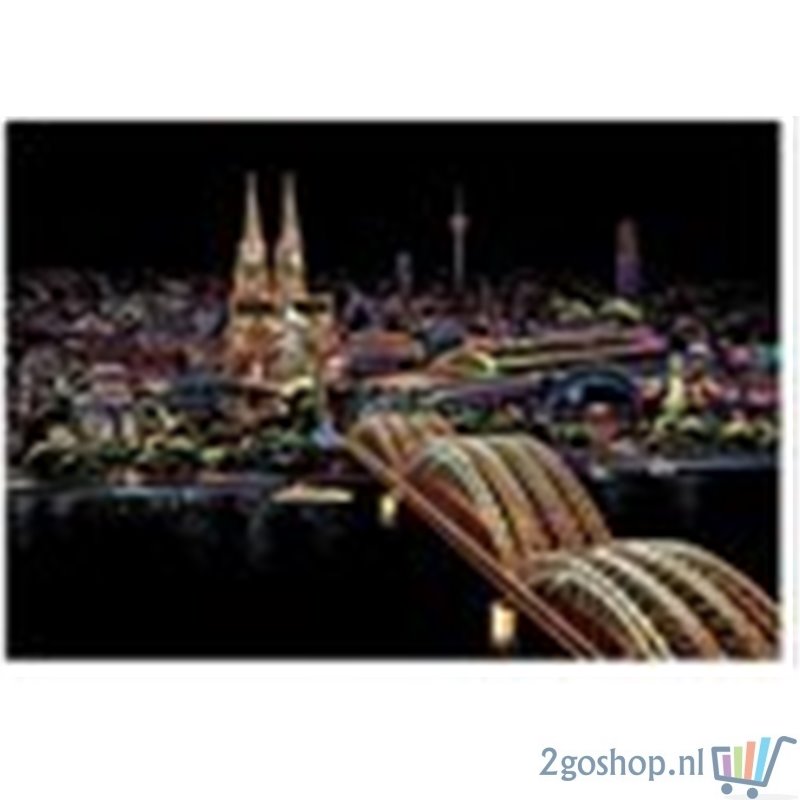 Scratch Art Cologne Cathedral - 410 x 287 mm - Kras tekeningen - Scratch painting