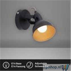 Briloner Leuchten SOFT Wandlamp - E14 - Metaal - 156 x 10 cm - Zwart-goud