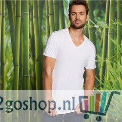 Bamboo Basics V-Hals Extra Lang Heren Bamboe T-shirt Velo – 2-pack – Wit - L