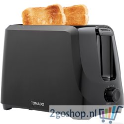 Broodrooster – Toaster - 2 sleuven - 6 standen – Ontdooien - 700 watt - Zwart