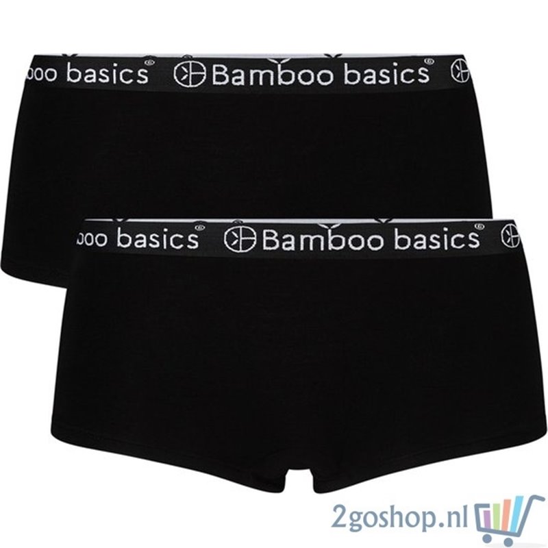 Bamboo Basics - 2-Pack Dames Bamboe Hipsters Iris – Zwart - L