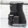 Filterkoffiezetapparaat voor 2 kopjes koffie, Duo-Filterkoffiemachine incl. twee bijpassende zwarte kopjes & permanentfilter, 45