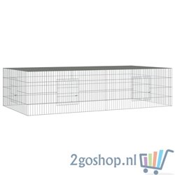 Konijnenkooi met 2 panelen 220x110x55 cm gegalvaniseerd ijzer