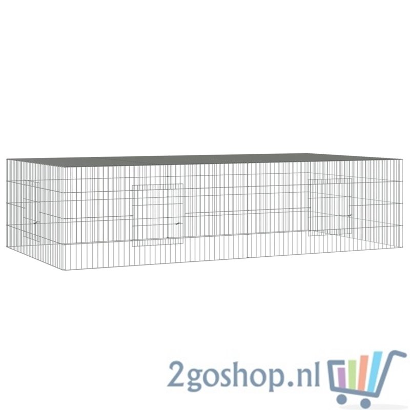 Konijnenkooi met 2 panelen 220x110x55 cm gegalvaniseerd ijzer