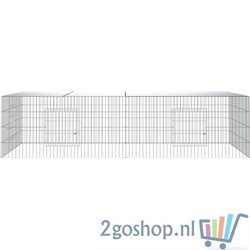 Konijnenkooi met 2 panelen 220x110x55 cm gegalvaniseerd ijzer