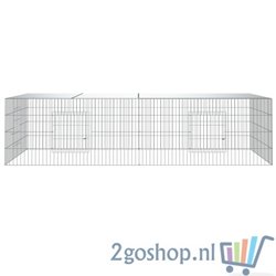 Konijnenkooi met 2 panelen 220x110x55 cm gegalvaniseerd ijzer