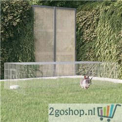 Konijnenkooi met 2 panelen 220x110x55 cm gegalvaniseerd ijzer